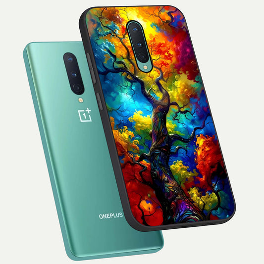  Colorful Soda Bottles phone case For OnePlus 8 showing premium glass back cover with detailed artwork