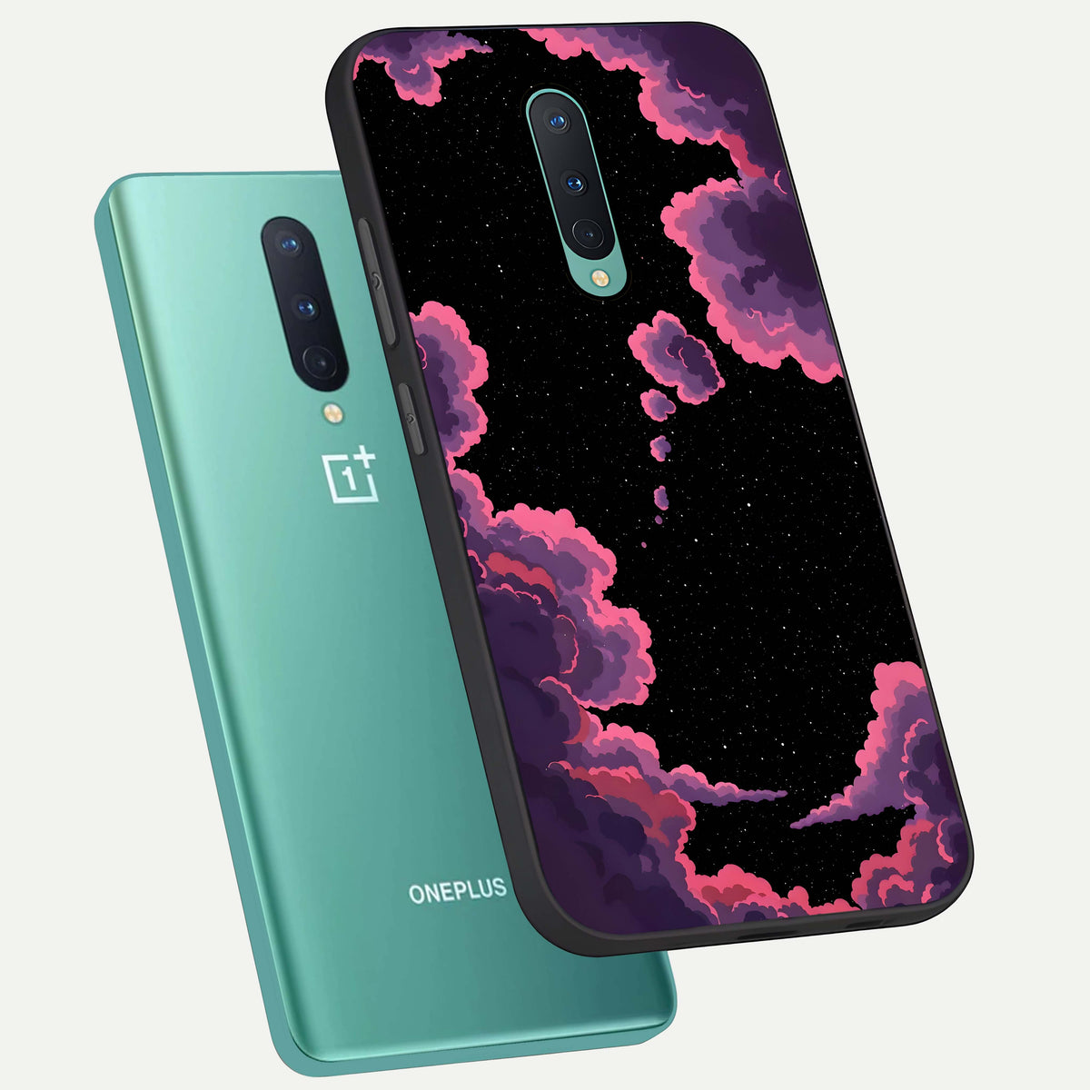  Cosmic Cloud Journey phone case For OnePlus 8 showing premium glass back cover with detailed artwork