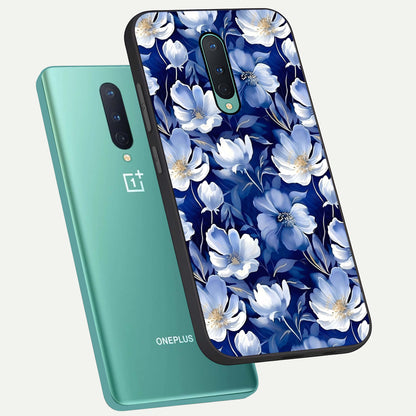  Cute Floral Patterns phone case For OnePlus 8 showing premium glass back cover with detailed artwork