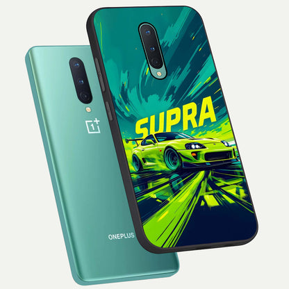  Electric Supra Thunder phone case For OnePlus 8 showing premium glass back cover with detailed artwork