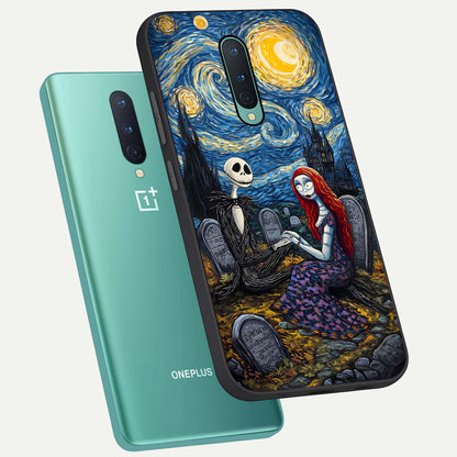  Eternal Night Love phone case For OnePlus 8 showing premium glass back cover with detailed artwork