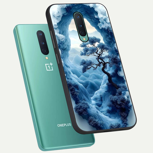  Frozen Serenity Gate phone case For OnePlus 8 showing premium glass back cover with detailed artwork