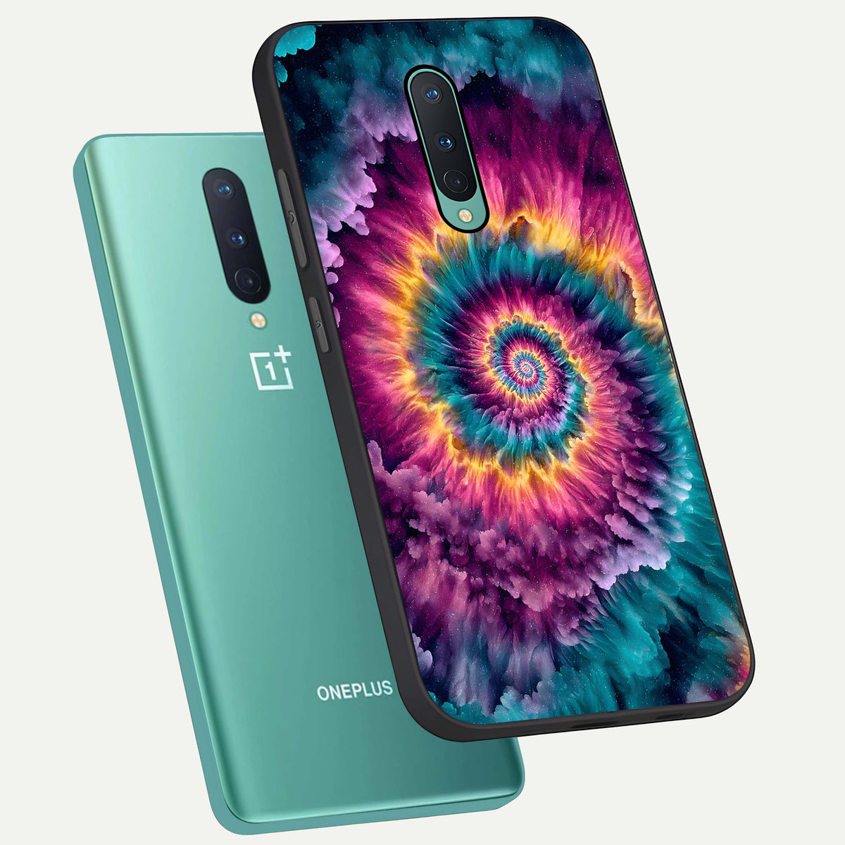  Galactic Spiral Burst phone case For OnePlus 8 showing premium glass back cover with detailed artwork