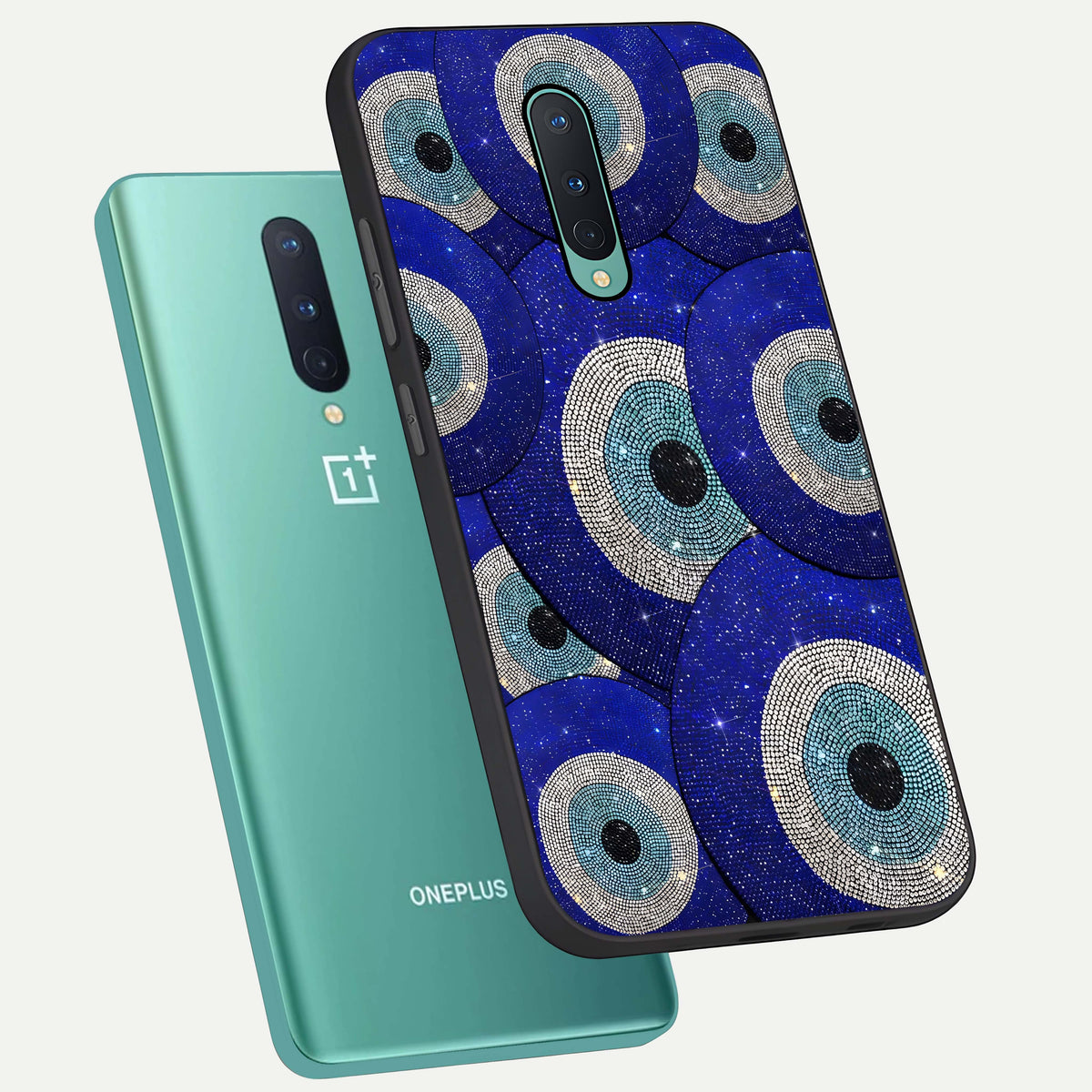  Galaxy Eye Flow phone case For OnePlus 8 showing premium glass back cover with detailed artwork