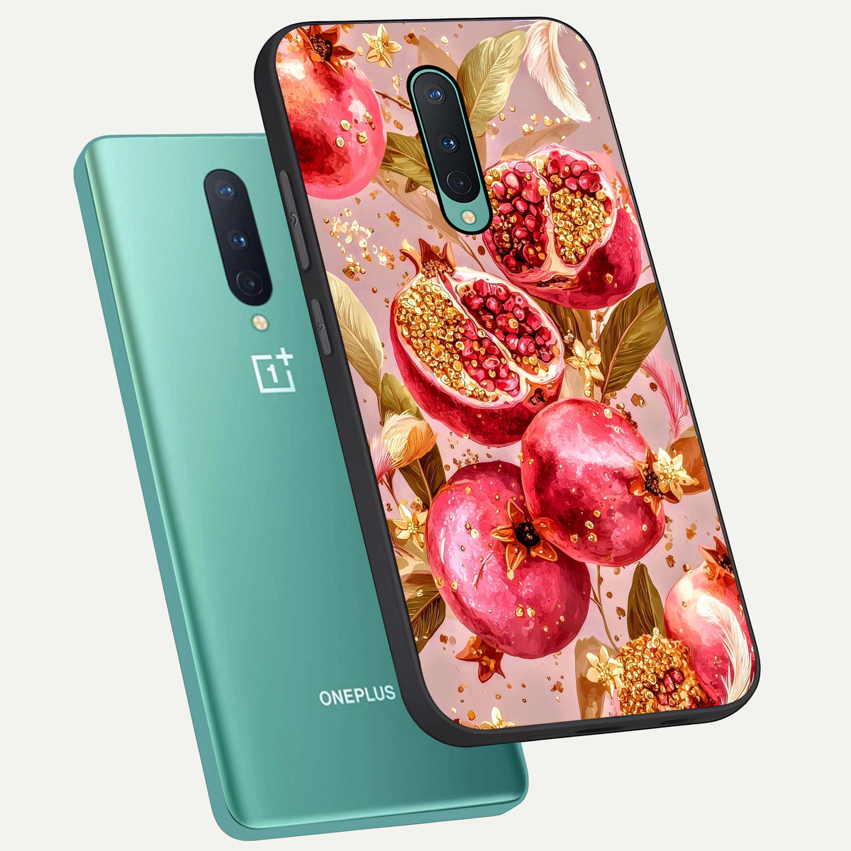  Golden Bloom Glow phone case For OnePlus 8 showing premium glass back cover with detailed artwork