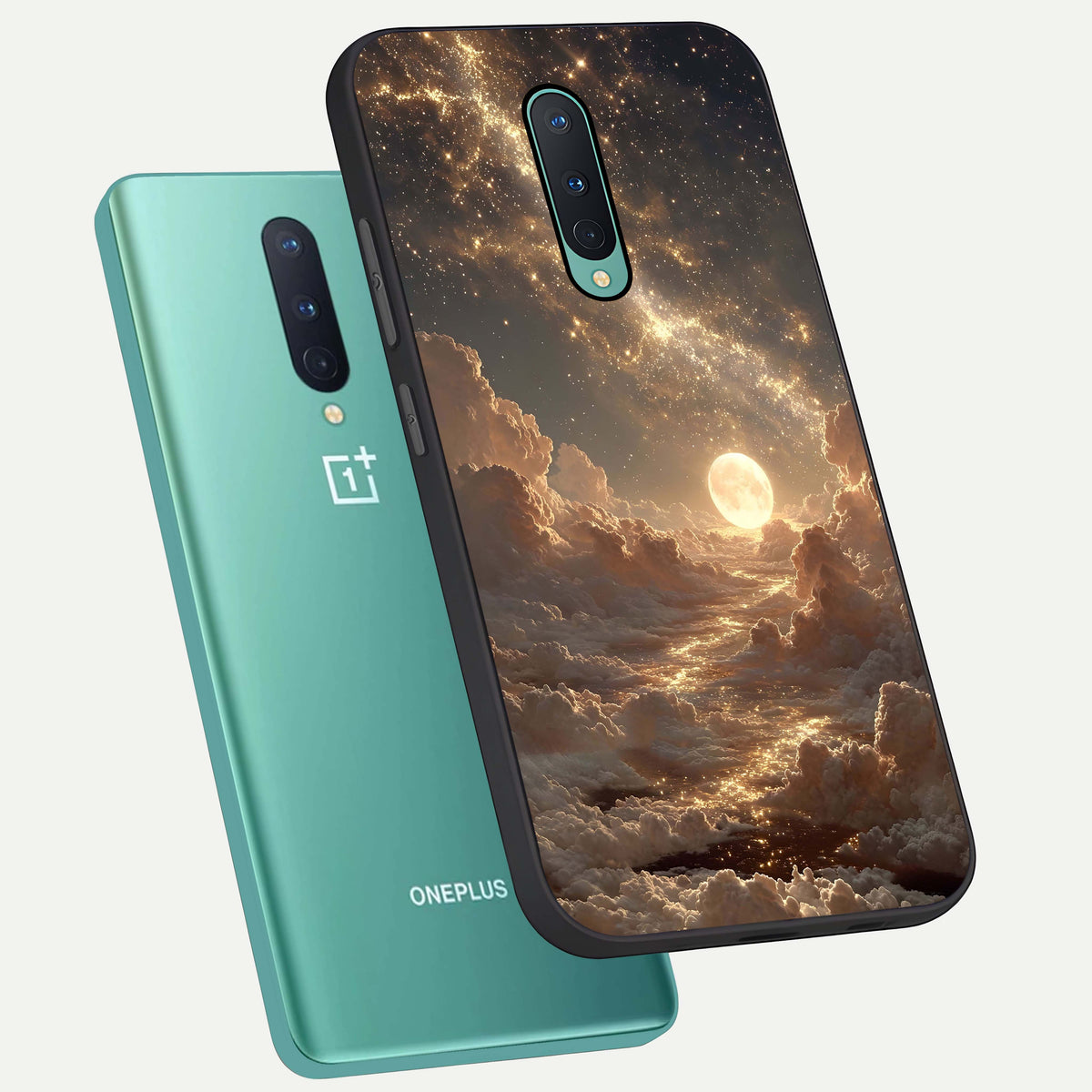  Golden Sky Dream phone case For OnePlus 8 showing premium glass back cover with detailed artwork