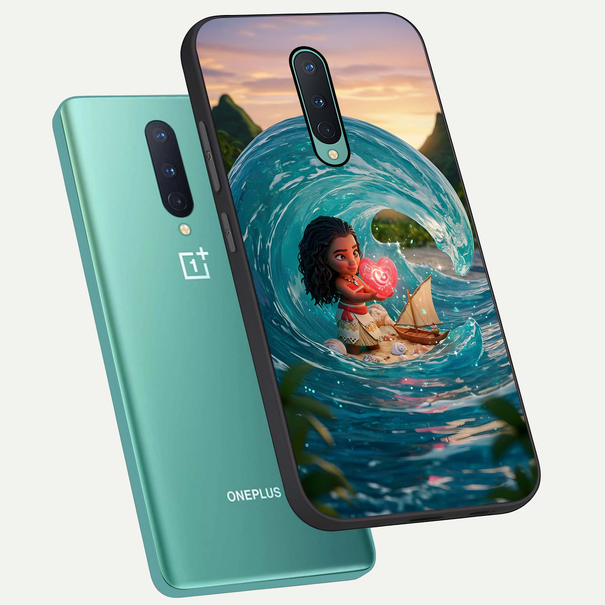  Heart of Ocean phone case For OnePlus 8 showing premium glass back cover with detailed artwork
