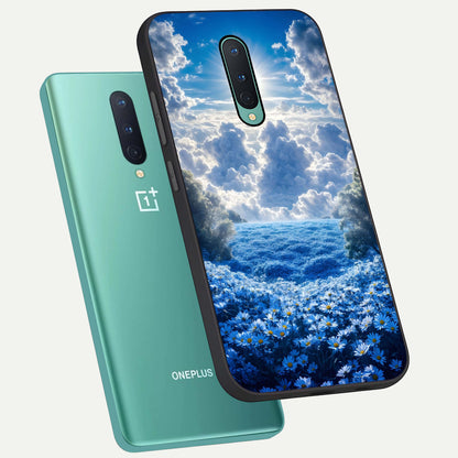  Heavenly Daisy Horizon phone case For OnePlus 8 showing premium glass back cover with detailed artwork