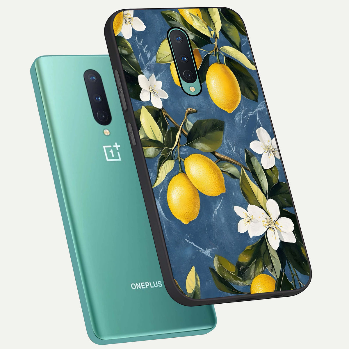  Lemon Dream Garden phone case For OnePlus 8 showing premium glass back cover with detailed artwork