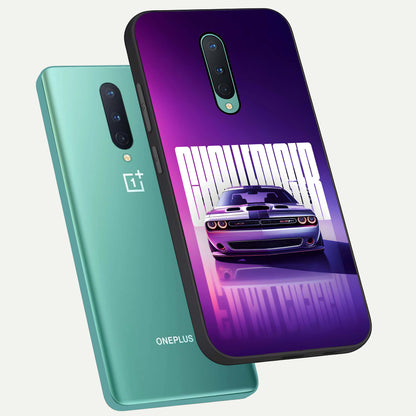  Midnight Muscle Ride phone case For OnePlus 8 showing premium glass back cover with detailed artwork