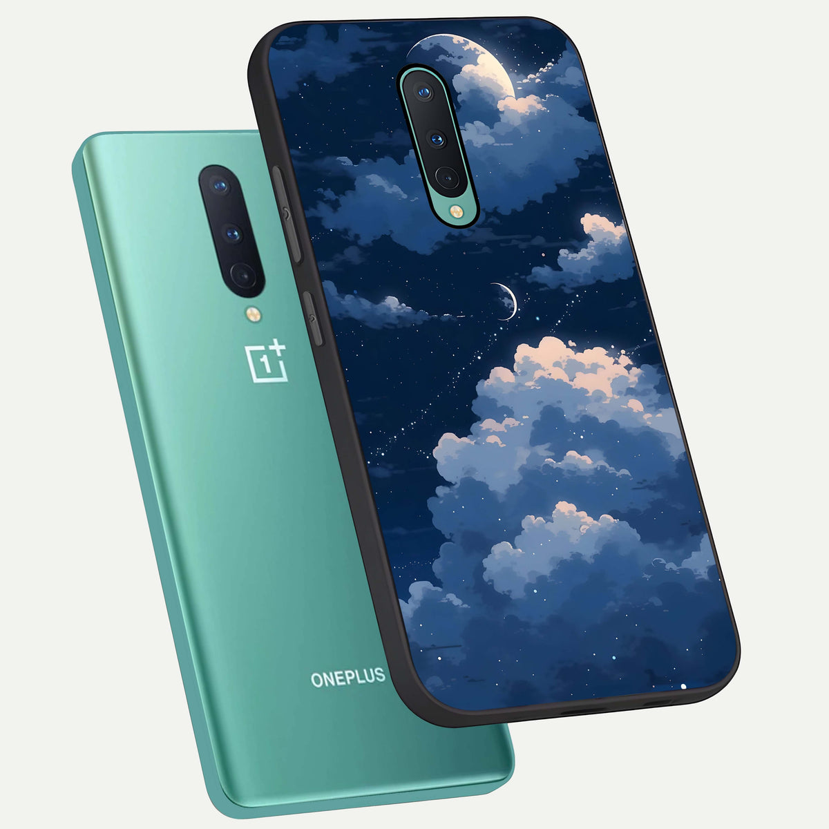  Moon Dream Haze phone case For OnePlus 8 showing premium glass back cover with detailed artwork