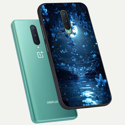 Moonlight Petal Dream phone case For OnePlus 8 showing premium glass back cover with detailed artwork