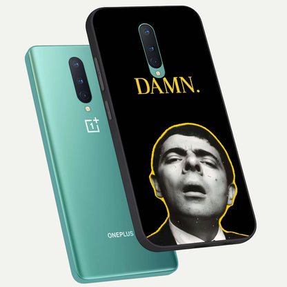  Mr Bean Damn phone case For OnePlus 8 showing premium glass back cover with detailed artwork