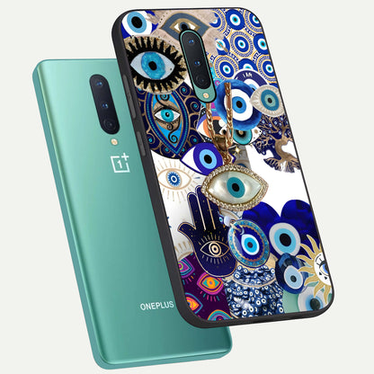  Mystic Charm Eye phone case For OnePlus 8 showing premium glass back cover with detailed artwork