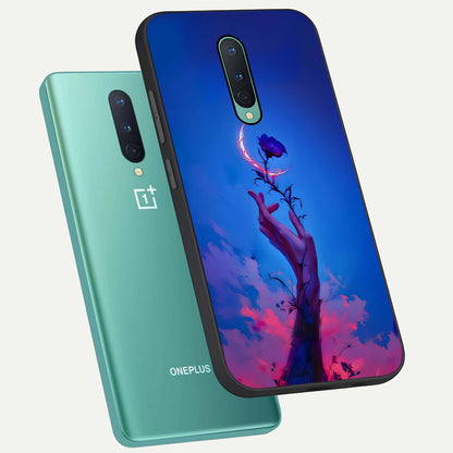  Mystic Hand phone case For OnePlus 8 showing premium glass back cover with detailed artwork