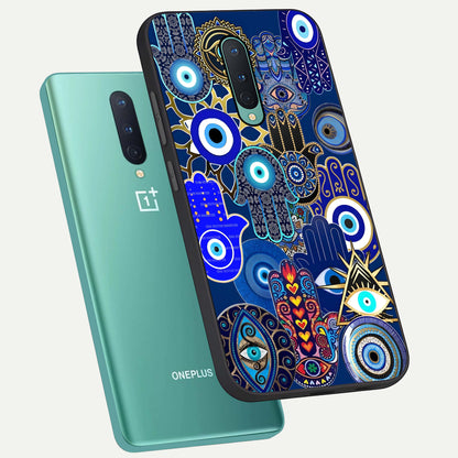  Mystic Palm Guard phone case For OnePlus 8 showing premium glass back cover with detailed artwork