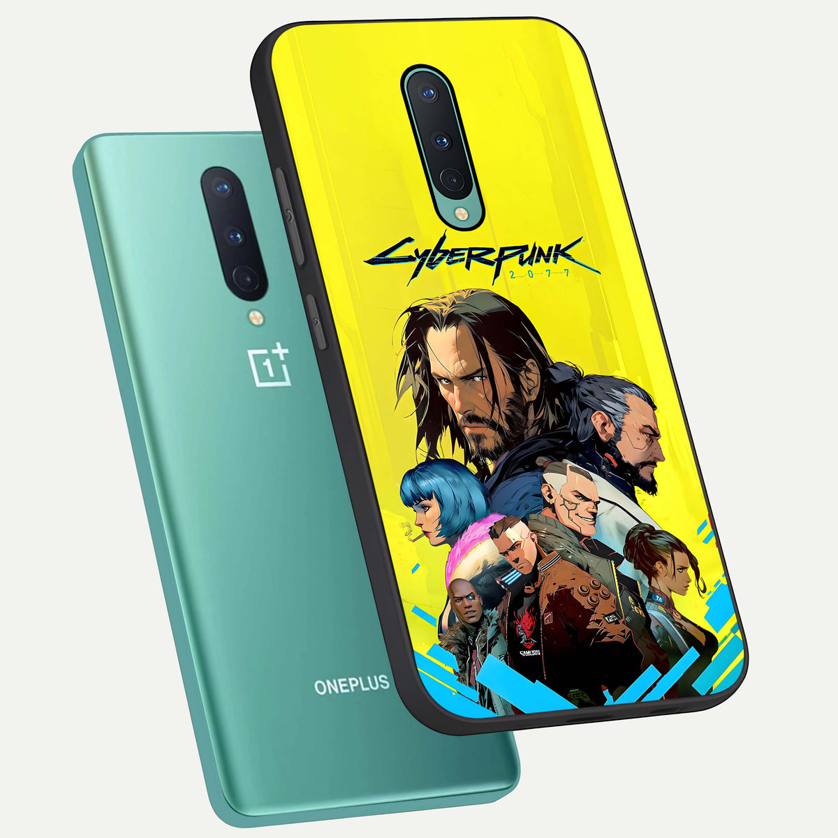  Neon Rebel Genesis phone case For OnePlus 8 showing premium glass back cover with detailed artwork