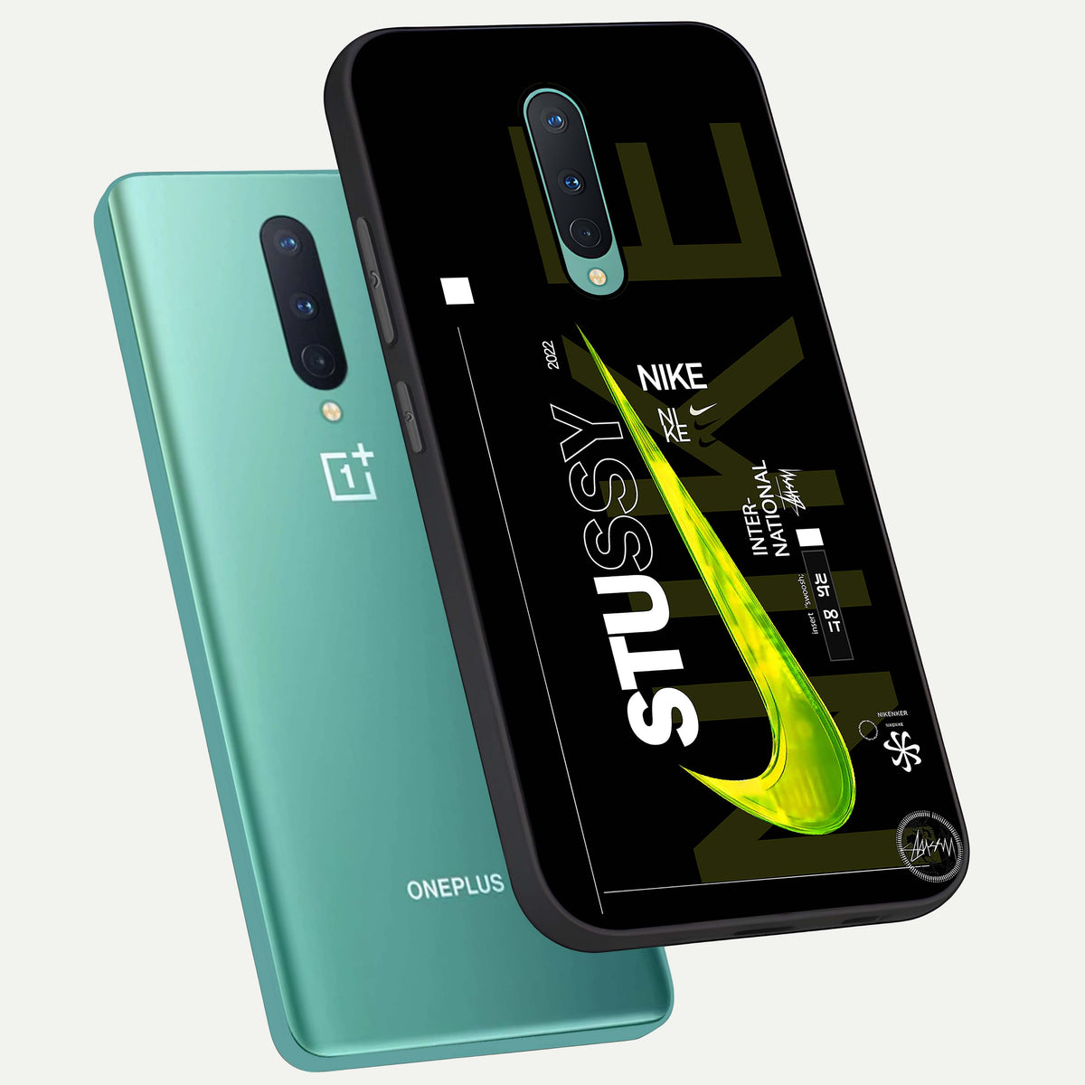  Neon Street Edition phone case For OnePlus 8 showing premium glass back cover with detailed artwork