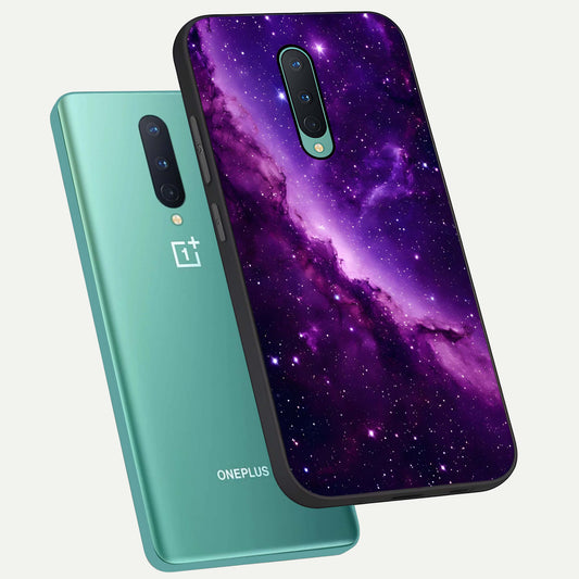  Purple Shade Sky phone case For OnePlus 8 showing premium glass back cover with detailed artwork