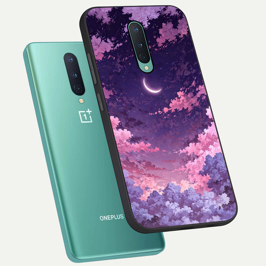  Sky Drift Clouds phone case For OnePlus 8 showing premium glass back cover with detailed artwork