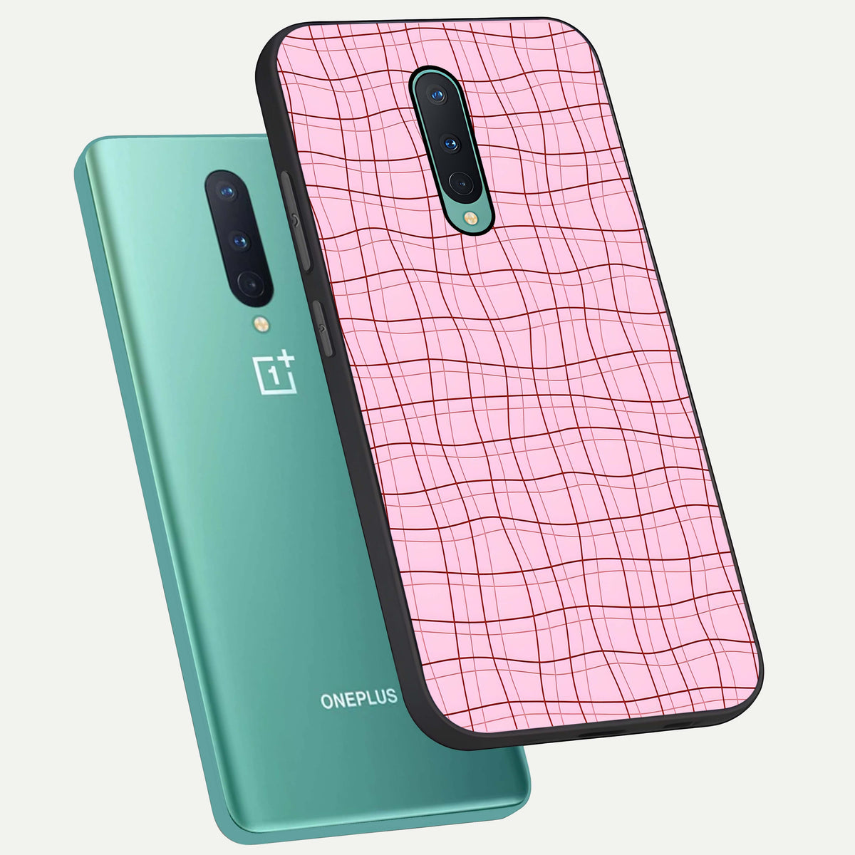  Soft Grid Bliss phone case For OnePlus 8 showing premium glass back cover with detailed artwork