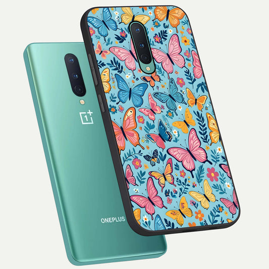  Spring Wing Garden phone case For OnePlus 8 showing premium glass back cover with detailed artwork