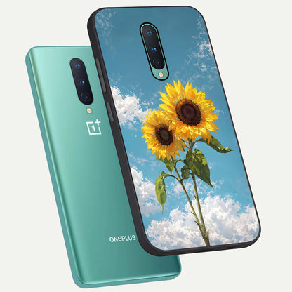  Sunlit Daisy Glow phone case For OnePlus 8 showing premium glass back cover with detailed artwork