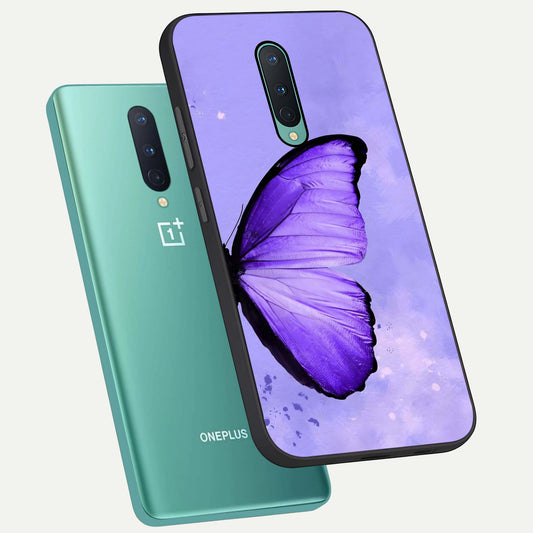  Violet Dream Wing phone case For OnePlus 8 showing premium glass back cover with detailed artwork