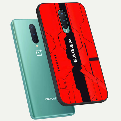  Voltage Rise CYBERPUNK Custom Name phone case For OnePlus 8 showing premium custom name glass back cover