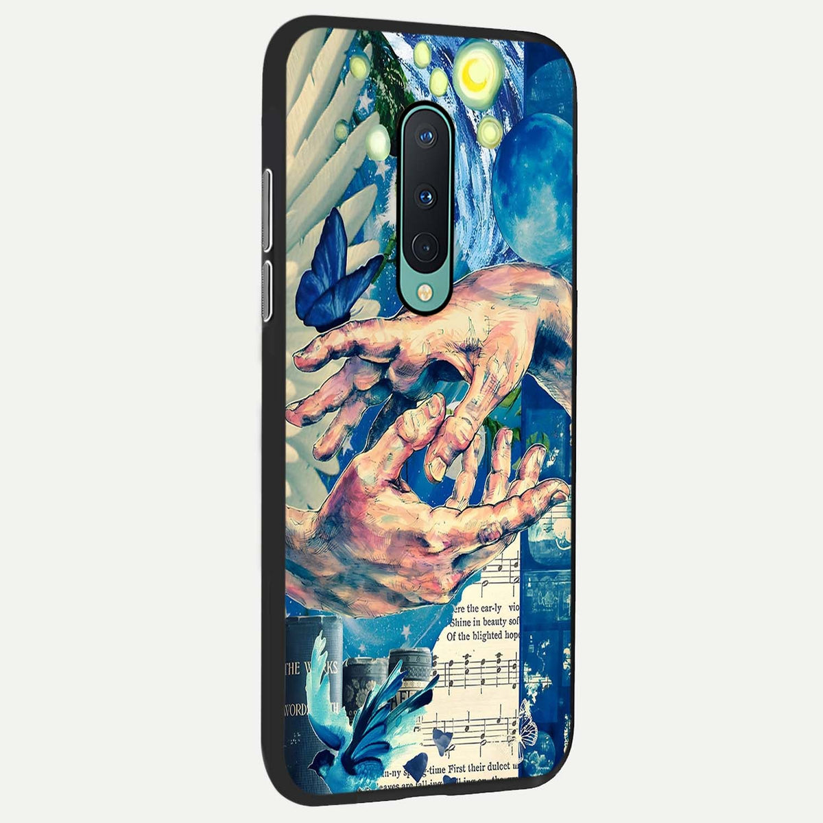  Aesthetic Divider back cover For OnePlus 8 slim fit glass case with vibrant aesthetic design