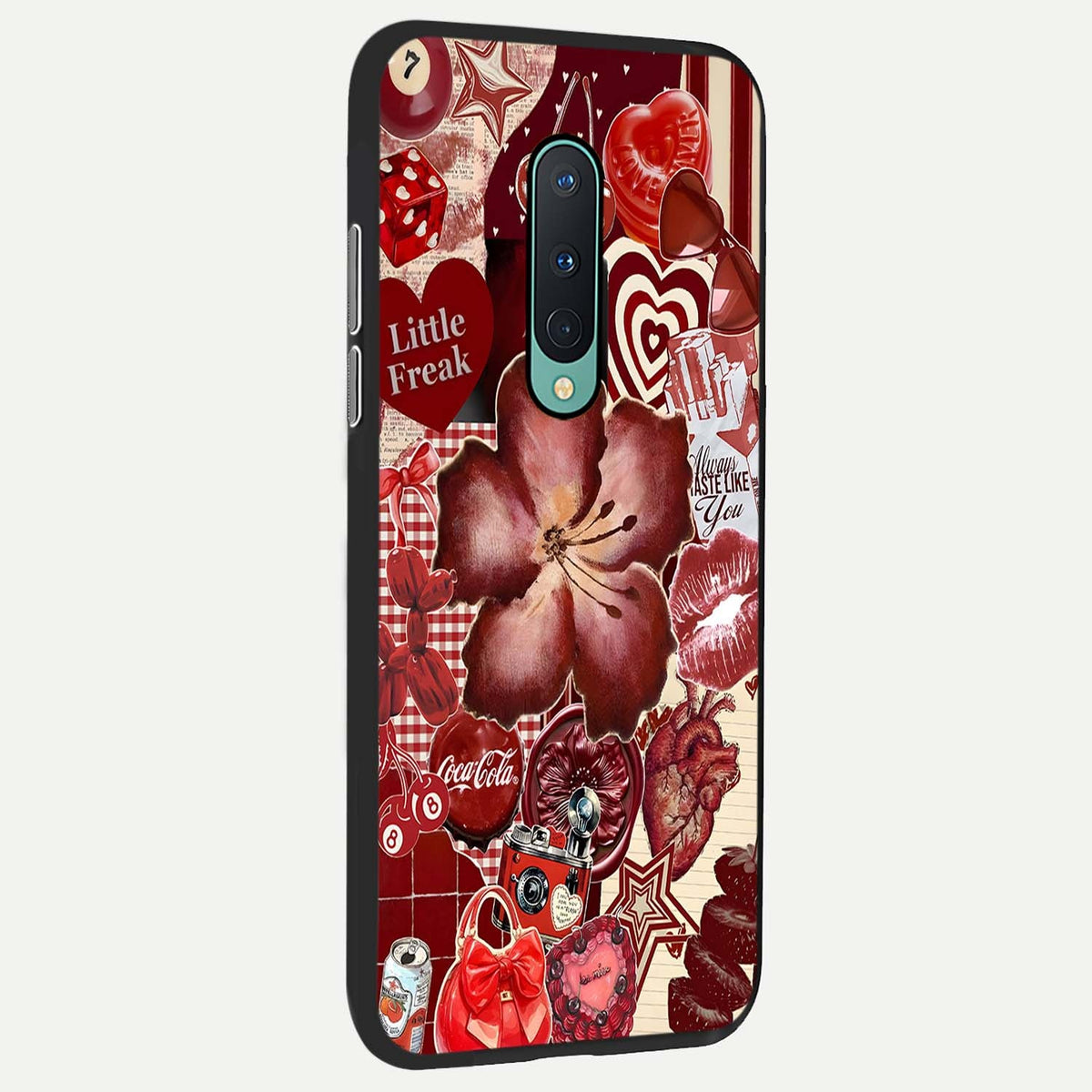  Aesthetic Little Freak back cover For OnePlus 8 slim fit glass case with vibrant aesthetic design