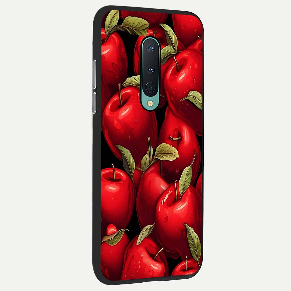  Apple Pattern back cover For OnePlus 8 slim fit glass case with vibrant aesthetic design