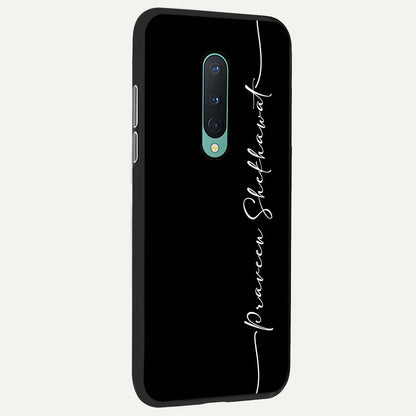  Black Tune Custom Name back cover For OnePlus 8 slim fit glass case with vibrant aesthetic design