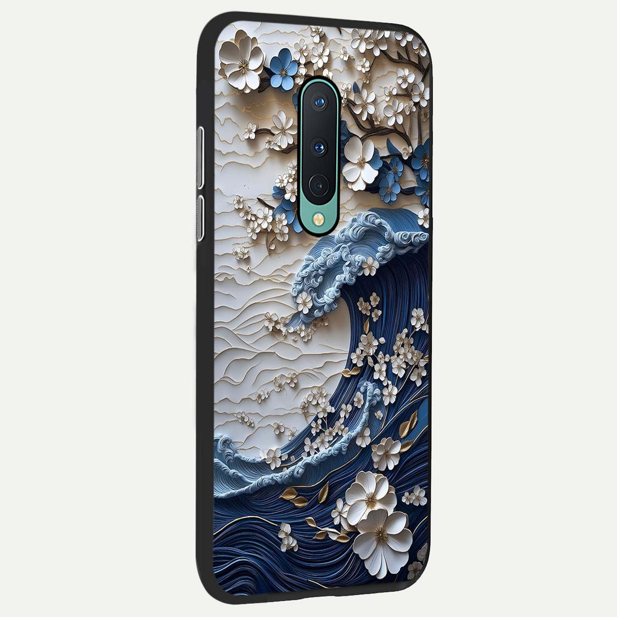  Blossom Wave Art back cover For OnePlus 8 slim fit glass case with vibrant aesthetic design