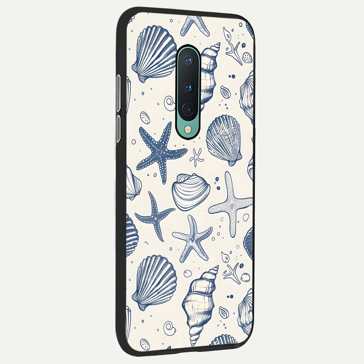  Blue Ocean Outline back cover For OnePlus 8 slim fit glass case with vibrant aesthetic design