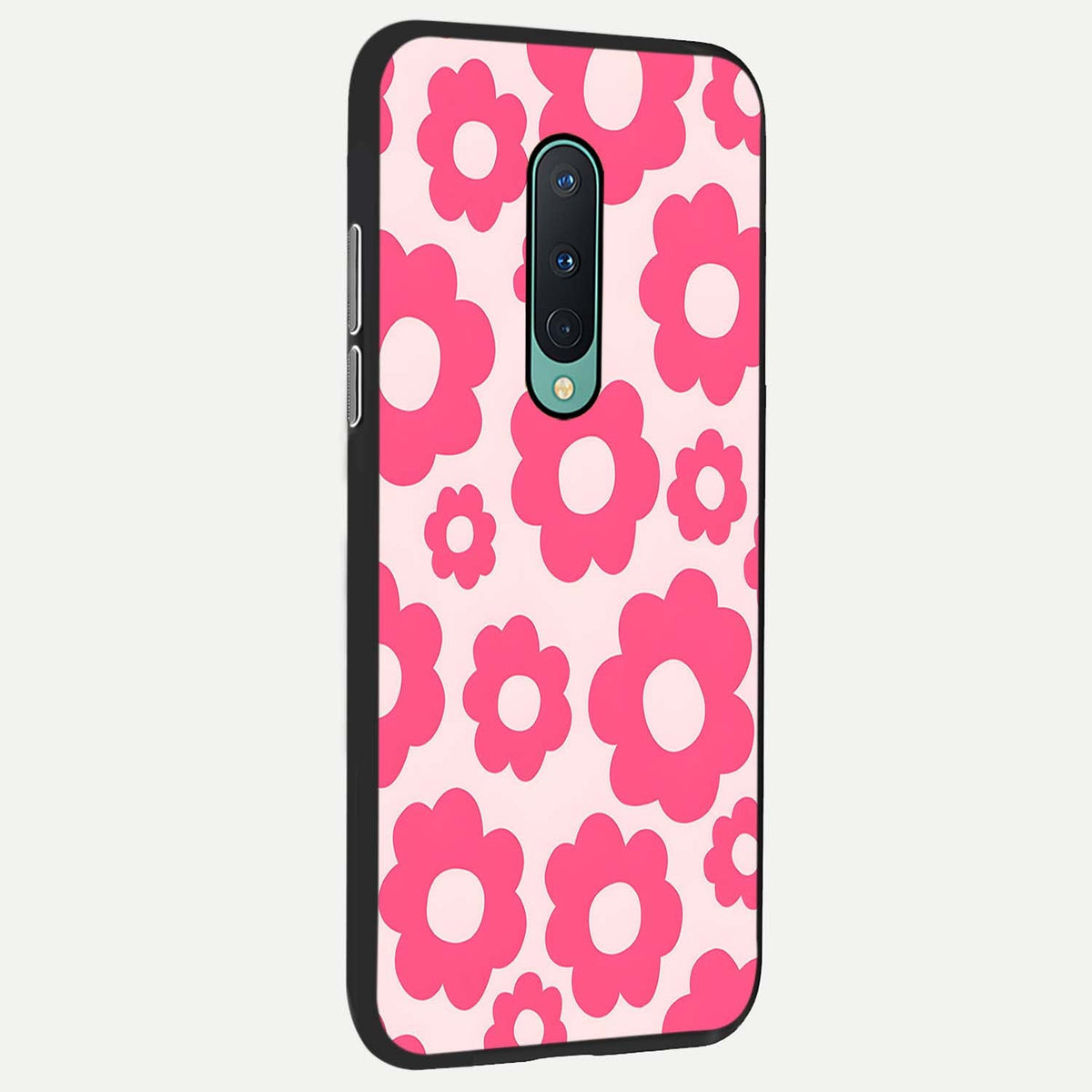  Blush Flower Pop back cover For OnePlus 8 slim fit glass case with vibrant aesthetic design