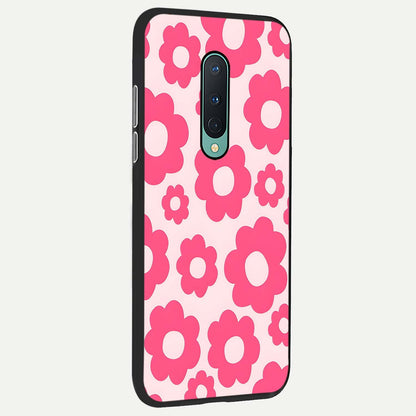  Blush Flower Pop back cover For OnePlus 8 slim fit glass case with vibrant aesthetic design