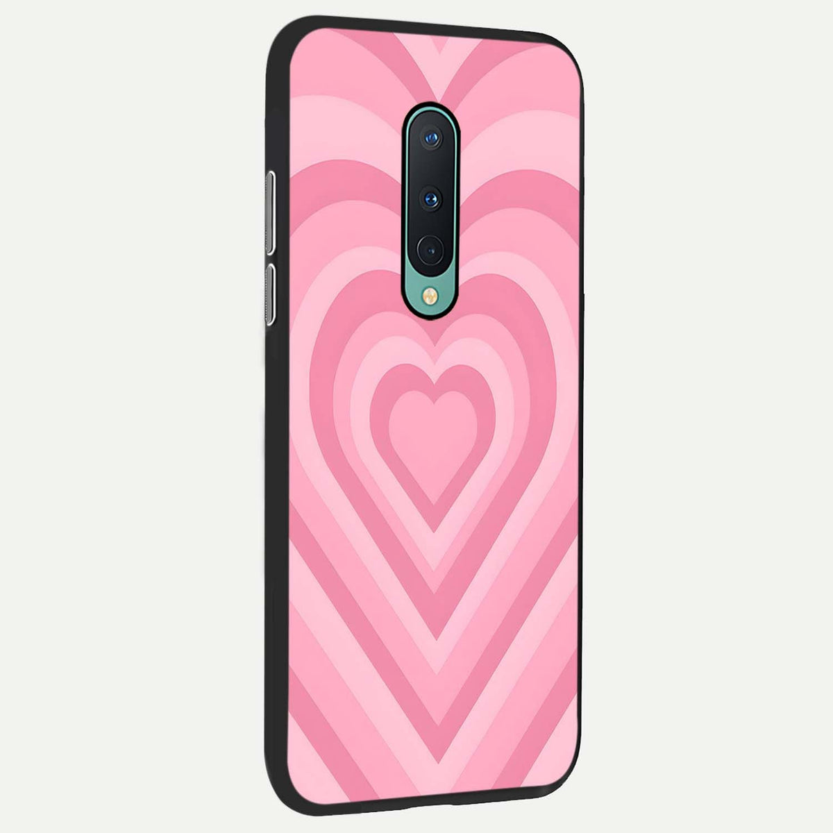  Blush Heart Waves back cover For OnePlus 8 slim fit glass case with vibrant aesthetic design