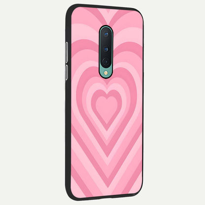  Blush Heart Waves back cover For OnePlus 8 slim fit glass case with vibrant aesthetic design