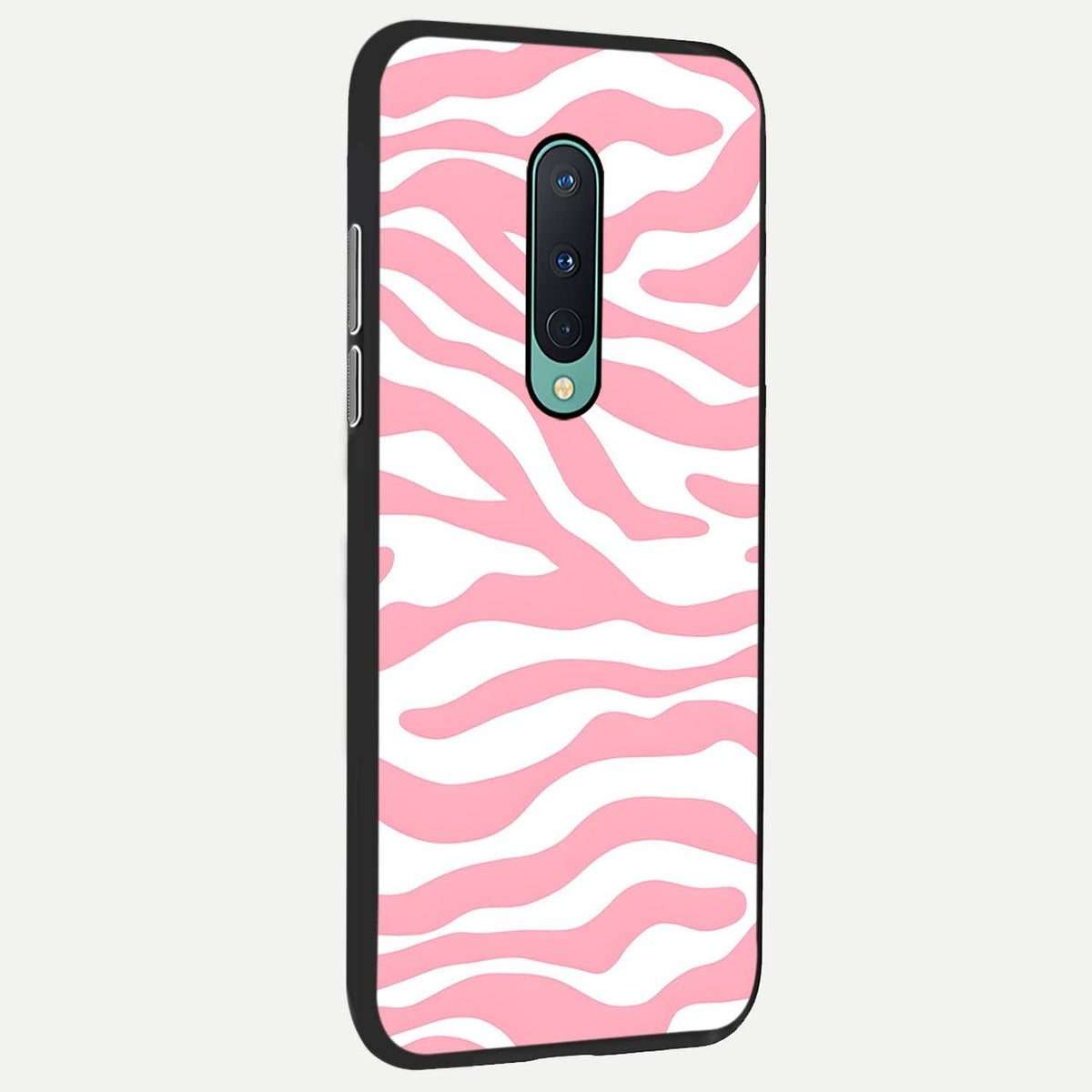  Blush Zebra Flow back cover For OnePlus 8 slim fit glass case with vibrant aesthetic design