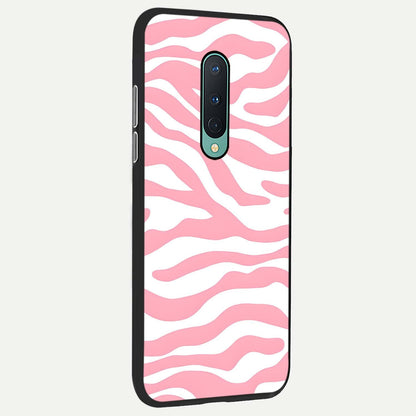  Blush Zebra Flow back cover For OnePlus 8 slim fit glass case with vibrant aesthetic design