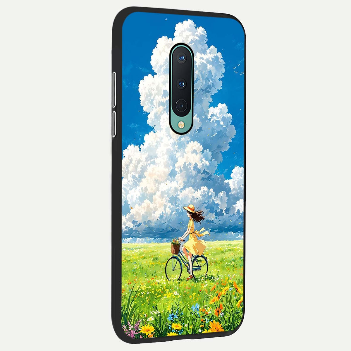  Breezy Meadow Ride back cover For OnePlus 8 slim fit glass case with vibrant aesthetic design