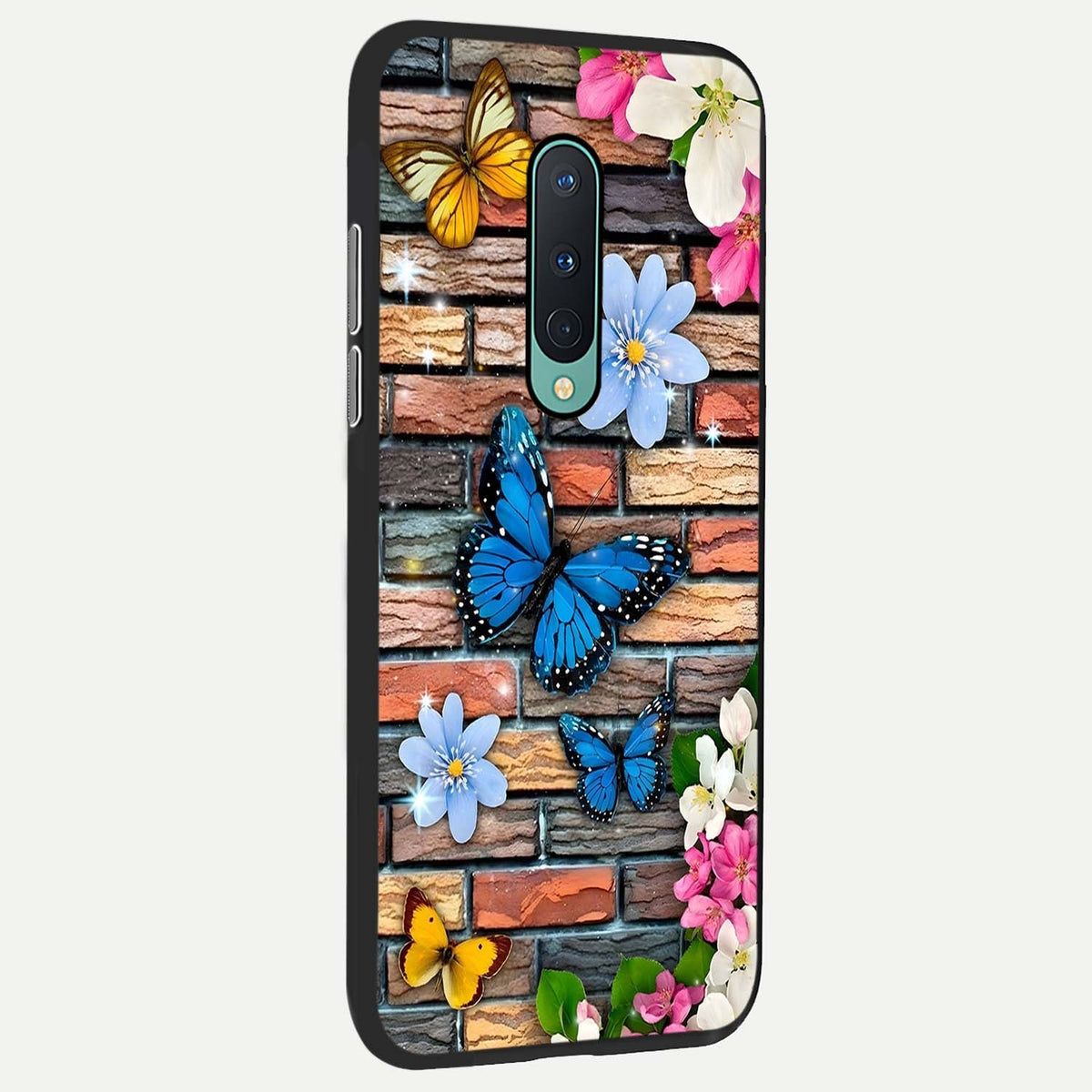  Brick Bloom Flight back cover For OnePlus 8 slim fit glass case with vibrant aesthetic design