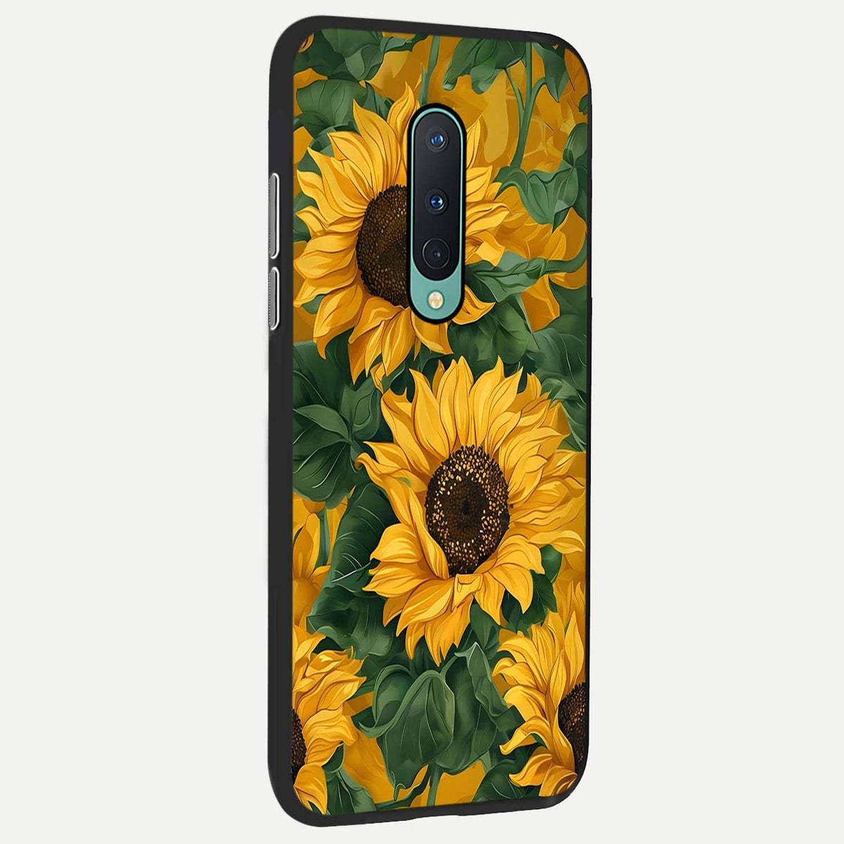  Bright Sunflower Bloom back cover For OnePlus 8 slim fit glass case with vibrant aesthetic design