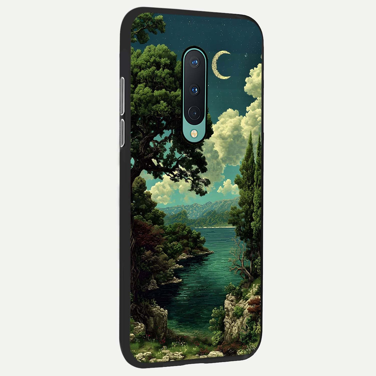  Celestial Lake Peace back cover For OnePlus 8 slim fit glass case with vibrant aesthetic design