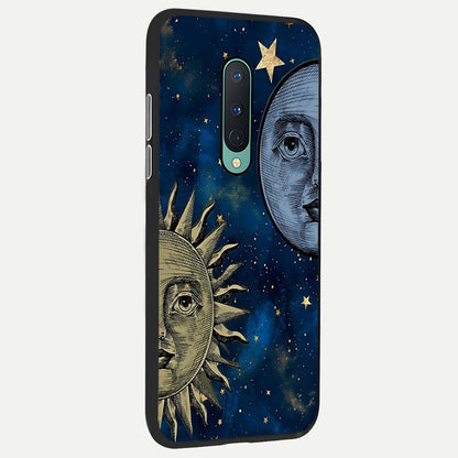 Celestial Moon With Sun back cover For OnePlus 8 slim fit glass case with vibrant aesthetic design
