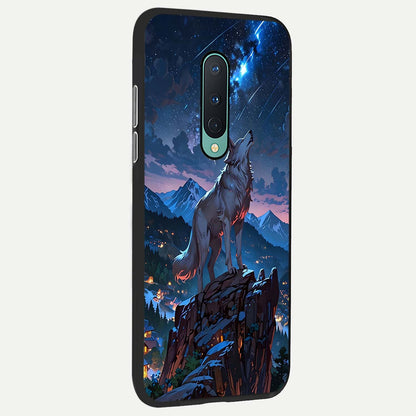  Celestial Wolf Howl back cover For OnePlus 8 slim fit glass case with vibrant aesthetic design