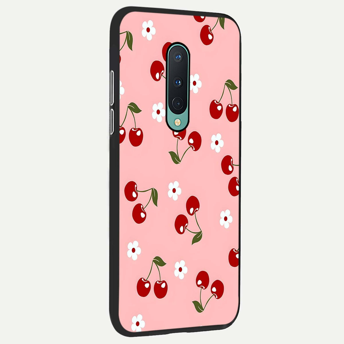  Cherry Love Mood back cover For OnePlus 8 slim fit glass case with vibrant aesthetic design