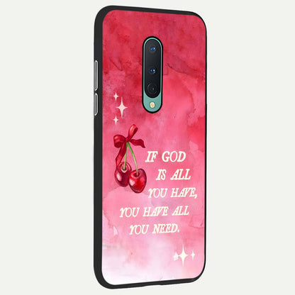  Cherry Quote back cover For OnePlus 8 slim fit glass case with vibrant aesthetic design