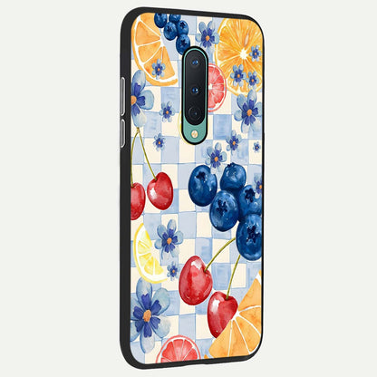  Citrus Bloom Joy back cover For OnePlus 8 slim fit glass case with vibrant aesthetic design